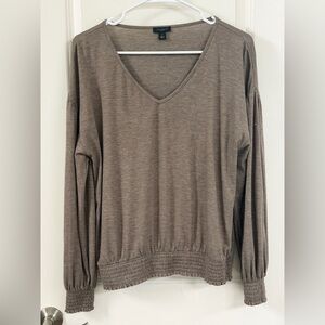 Ann Taylor Factory Brown V-Neck Top